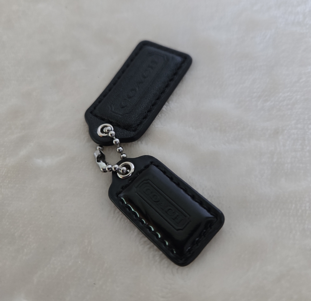 Coach Black Leather Mini Hang Tags. Set 9f 2.